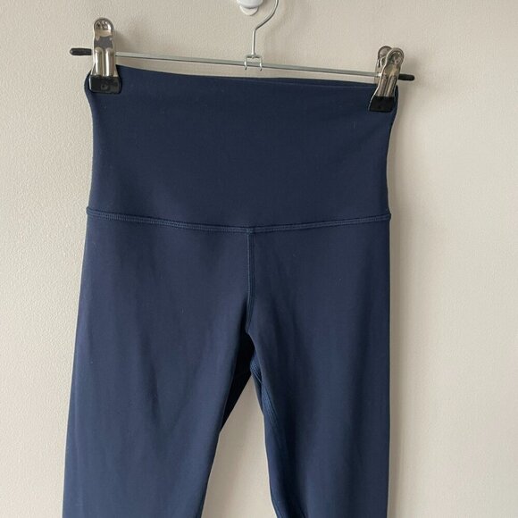 Lululemon 2022 Align Crop 23" High Rise Pull On Yoga Leggings True Navy Blue 2 - Picture 4 of 9